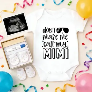 Cotton Baby Bodysuit Don't Make Me Call My Mimi Print 100% Pure Cotton Non-Irritating Snap Closure Breathable Perfect For Gifting & Everyday