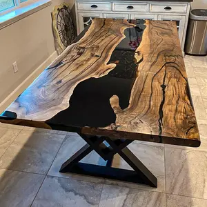 [OSS201] Olive Wood Epoxy Table custom epoxy river slab table, Executive Desk, Custom Large Epoxy River Table, Solid Wood Slabs Table, Large Computer Office Desk Workstation, Business Furniture for Home Office