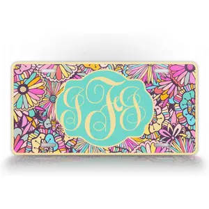 Flower Power Monogram Personalized Plate, Custom Truck Tag, Plate for women, Monogram, Accessories