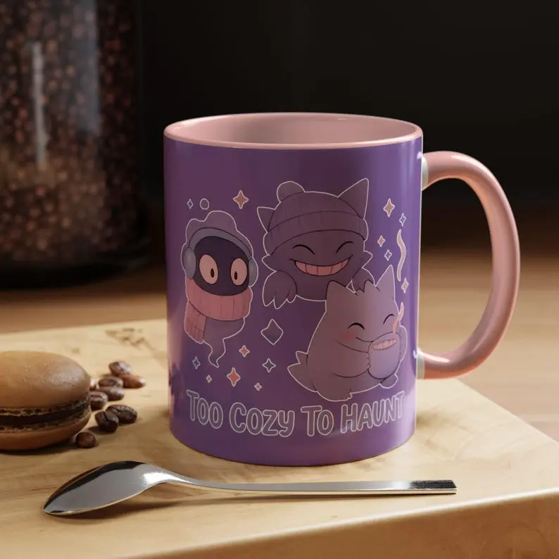 Poke Gengar, Haunter and Gastly Mug, Anime "Too Cozy To Haunt" Home decor, Kawaii Gift Poke Birthday Father's Day Gift For Him, Pokedad Mug