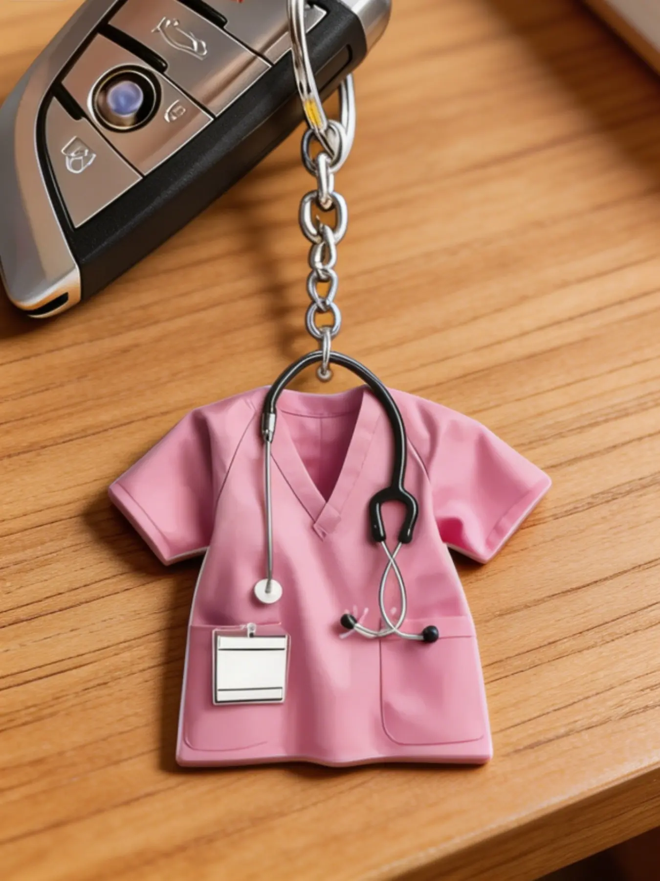 Nurse Life Acrylic Keychain – Blue Scrubs & Stethoscope Charm for Nurses, Medical Student Gift, Cute Hospital Badge Accessory, Cute Keychains