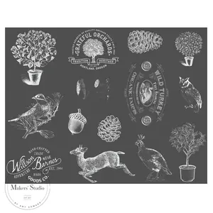 Woodland Creatures - Mesh Stencil 8.5x11