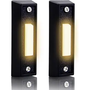 2 Pcs Lighted Doorbell Button, Wired Door Bell Push Button Replacement Door Bell Push Buttons LED Door Chime Wall Mounted Doorbell Switch Garage Doorbell Button (Warm Light)