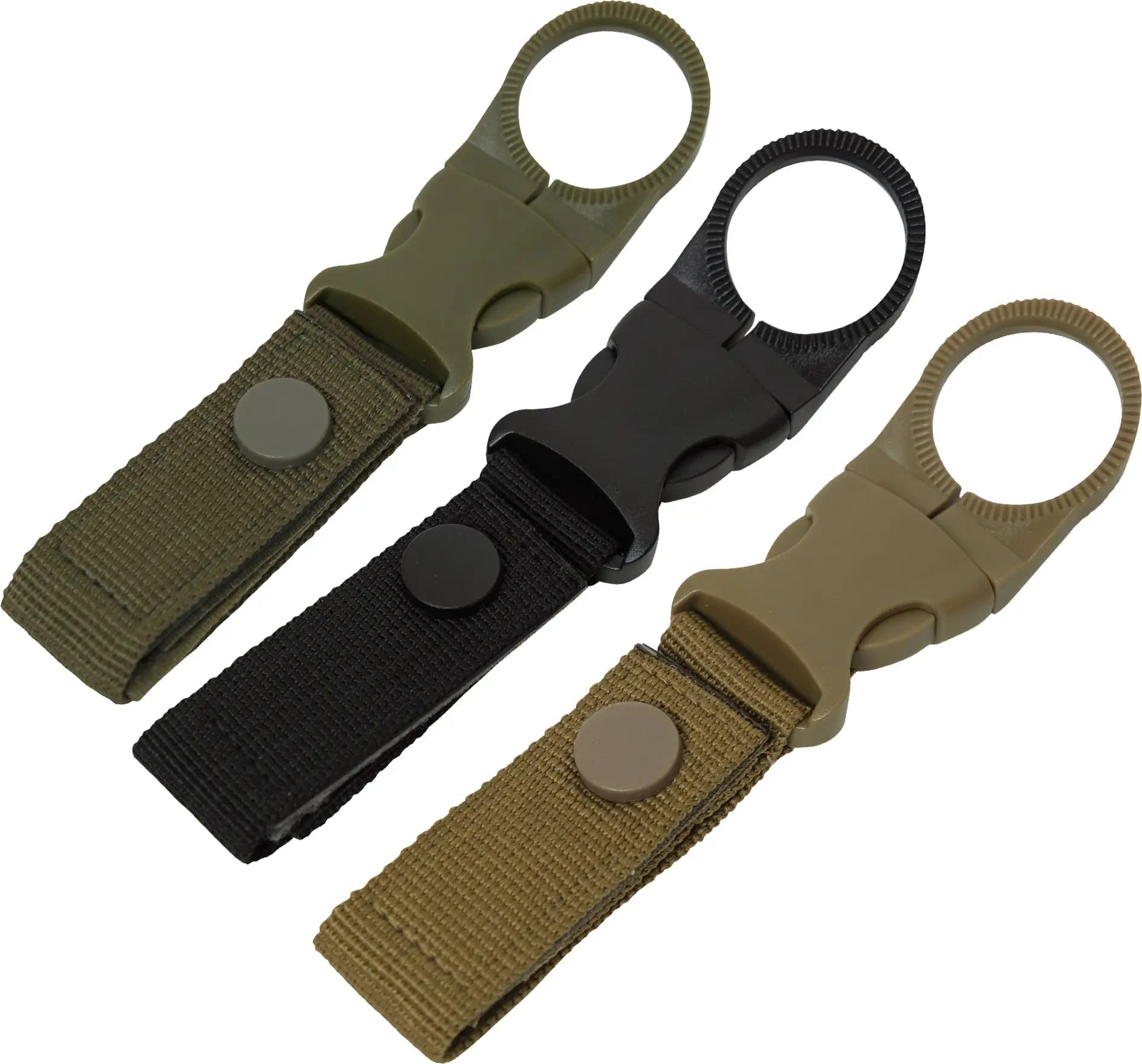 MOLLE-Belt Clip Bottle Carrier, Military Gear Accessory with Quick Release, Strong Strap, Tactical Look for Neck Bottle Carry, Lightweight
