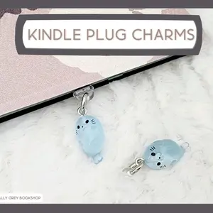 Kindle Dust Plug Charm, Seal, Blue, Translucent, Ocean, Animal, Cute, Kawaii, Book Lover, Gift, Kindle Charm, Dust Plug