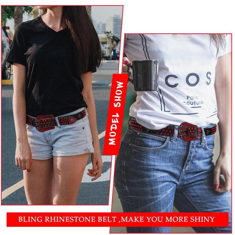 Gothic Skull Rhinestone Belt for Men & Women | Y2K Wide Statement Belt  Punk Rivet Detail & Full Crystal (TikTok Viral Designer Look) modern  belt goth  belt