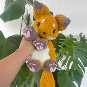 Crochet Maple Pecan Fox & Deer Snuggler Adorable Amigurumi Plushie Lovey Perfect Gift Idea for Friends Family