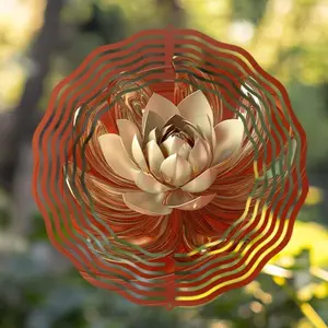 360 Degree Rotating Wind Spinner, Hanging Balcony Ornament, Dynamic Metal Art Hanging Decor for Outdoor Garden Decor