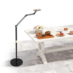 Magnetic Phone Floor Stand, Aluminum iPhone Overhead Stand with Adjustable Arm & Remote for Multi-Angle Creative Shooting, Stable Stand for iPhone/Android