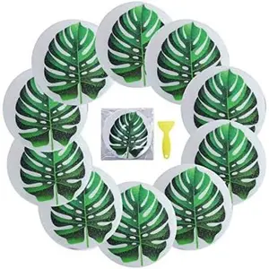 Bathtub Stickers Non-Slip 10 PCS Anti Slip Shower Stickers with Scraper Which Improves The Safety of Bathroom Extremely (Leaf)