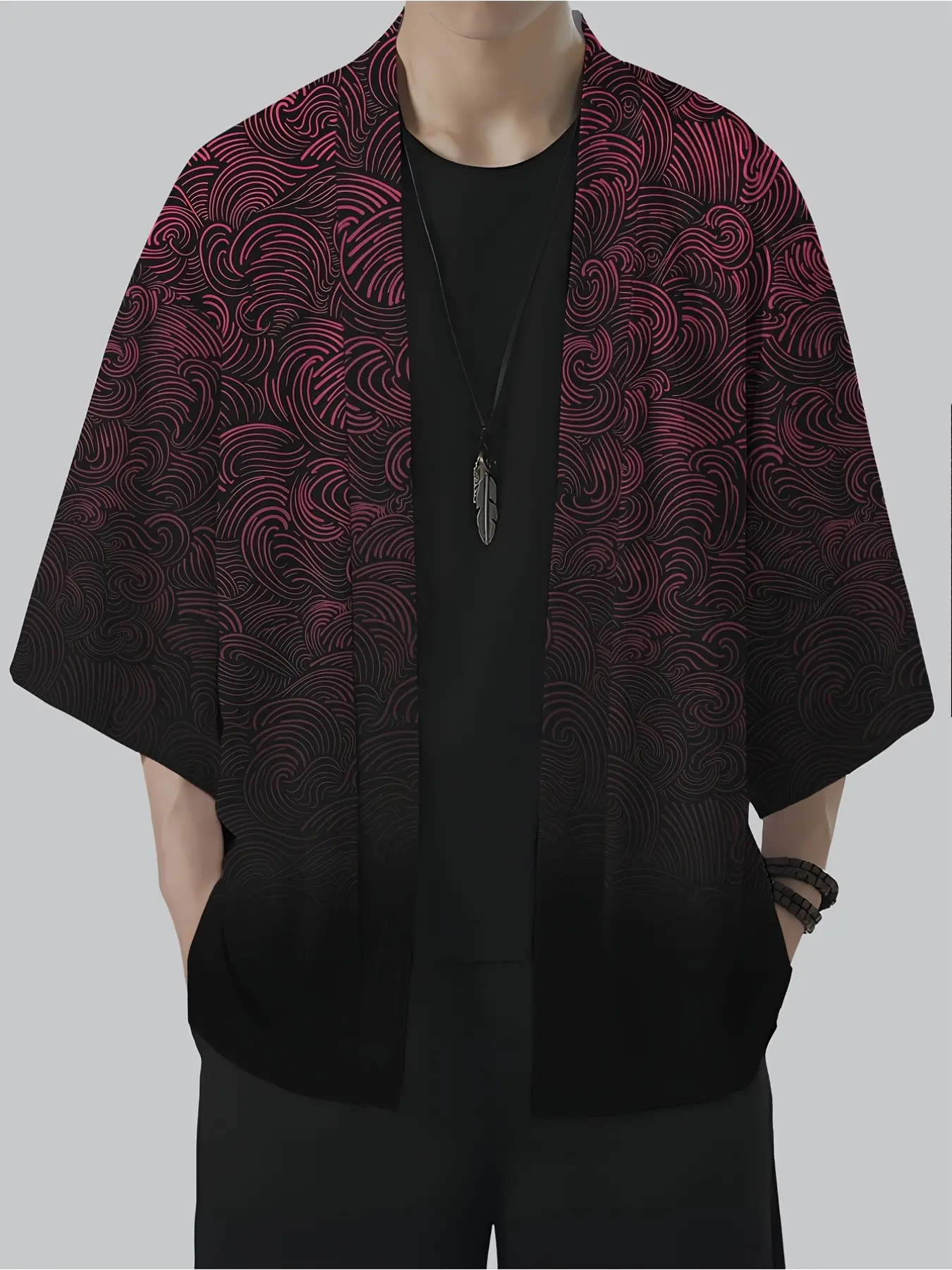 Men's retro-style Casual patterned Print loose kimono, suitable for gift design Menswear Men's retro-style Casual patterned Print loose kimono, suitable for gift design Menswear