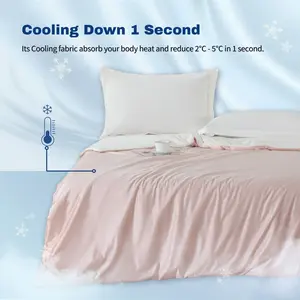 High-End Luxury Silky Nylon-Spandex Double-Sided Ultra Cooling Lightweight Ice Summer Comforter Air Conditioner Blanket
