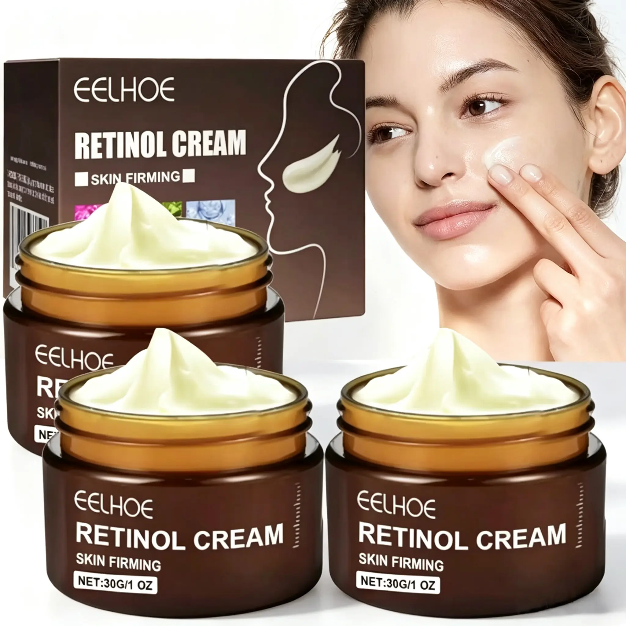 EELHOE Retinol Cream, Hydrating Facial Moisturizer with Hyaluronic Acid, Supports Soft, Plump Skin Texture, Suitable for All Skin Types, Infused with Arbutin