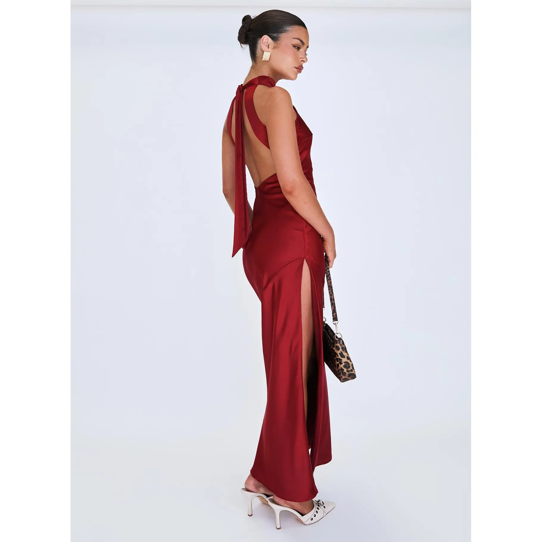 Mordecai Halter Maxi Dress Burgundy - TikTok Shop Mordecai Halter Maxi Dress Burgundy - TikTok Shop
