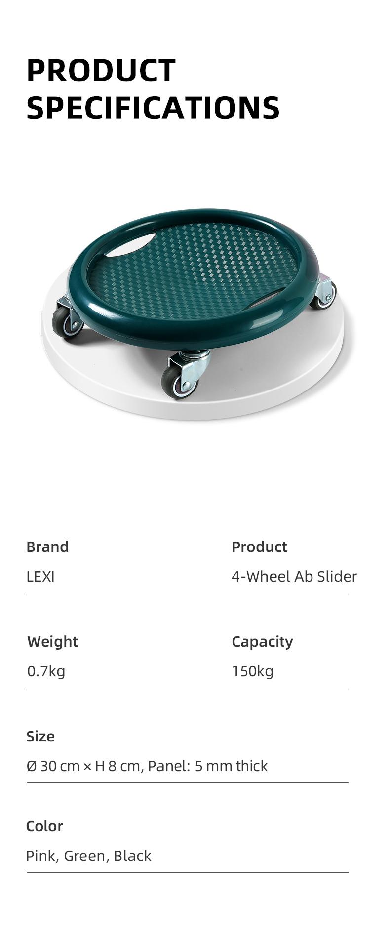 LEXI PRO Silent 4-Wheel Ab Roller for Defined Abs - Home Fitness Equipment with Universal Wheels for Men & Women - Build Strength & Core Muscles