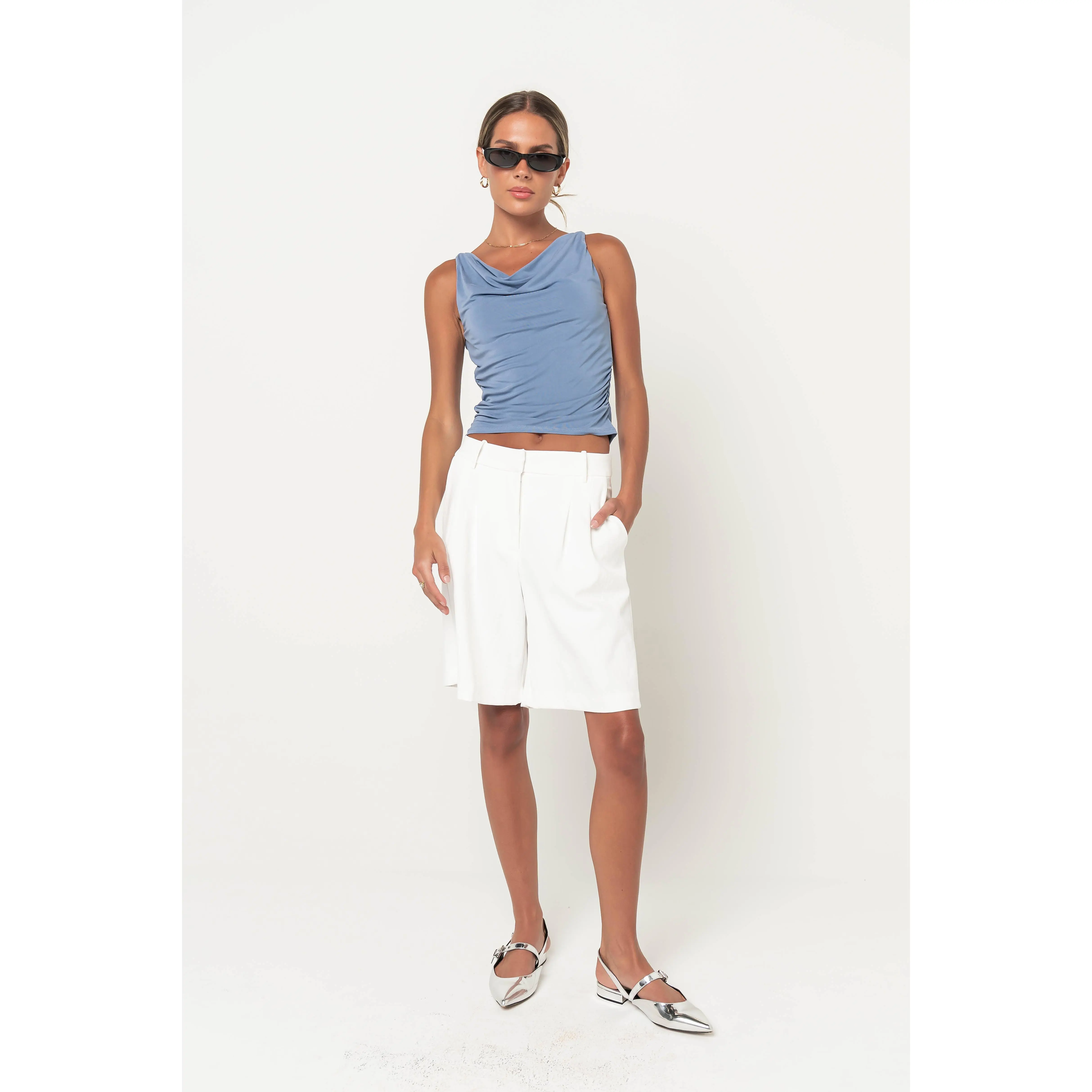 Rianna Bermuda Shorts in White