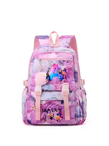 1pc   Ladies' backpack with colorful zipper closure and cartoon print, fashionable and versatile, suitable for students to go to school, campus, work, travel, ladies' backpack, Casual Printed Backpack