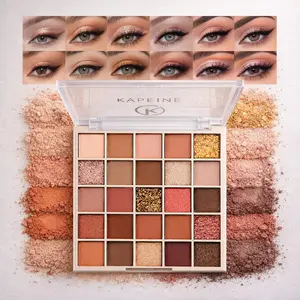 K'apeine 25 Color Eyeshadow Palette in Warm Nude / / Shades, Matte + Shimmer + Glitter Textures for Everyday and Party Looks Cosmetic Palette