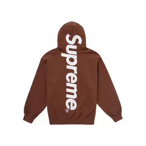 Supreme Satin Applique Hooded Sweatshirt FW24 Brown