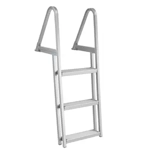 GARVEE Removable Dock Ladder 3 Steps,Pontoon Boat Ladder with Anti-Corrosion 6063 Aluminum & Upgraded Widen Nonslip, 350lbs Marine Pontoon Boat Dock for Lake/Pool/Boarding/RV,Straight Ladder