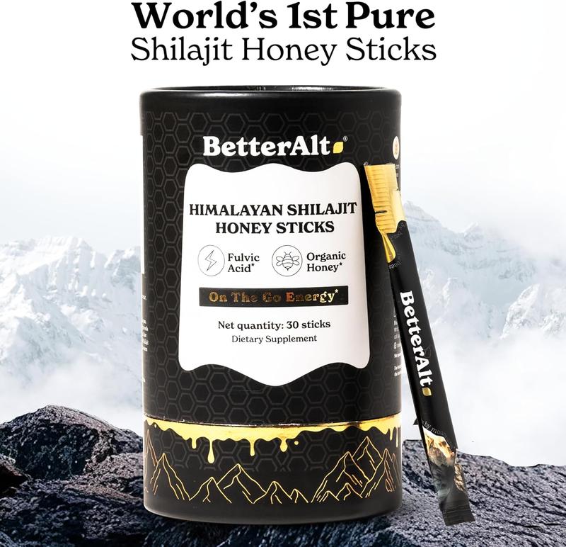 Pure Himalayan Shilajit Sticks with Organic Honey, Saffron | Easy to Consume Shilajit| 30 Sticks for Energy Boost & Immune Support, 85+ Trace Minerals, 75%+ Fulvic Acid