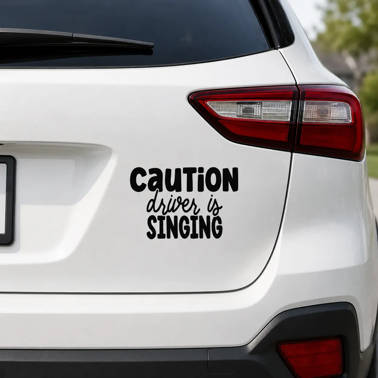 Caution Driver is Singing Car Decal - Fun and Unique Vehicle Sticker for Car Enthusiasts