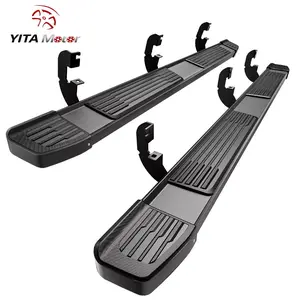 YITAMOTOR 6 Inches Running Boards Compatible with 2019-2025 Chevy Silverado/GMC Sierra 1500 Crew Cab, 2020-2025 2500HD 3500HD Crew Cab, Stainless Steel Side Steps Black Nerf Bars