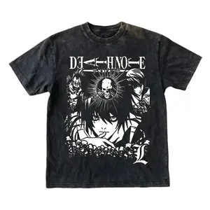 S-4XL-5XL Death Note Shirt, Light Yagami Anime Graphic Tee Unisex Couple T-shirts, Death Note Oversized Shirt, Anime Graphic Tee, Oversized T-Shirt, Vintage Manga Streetwear