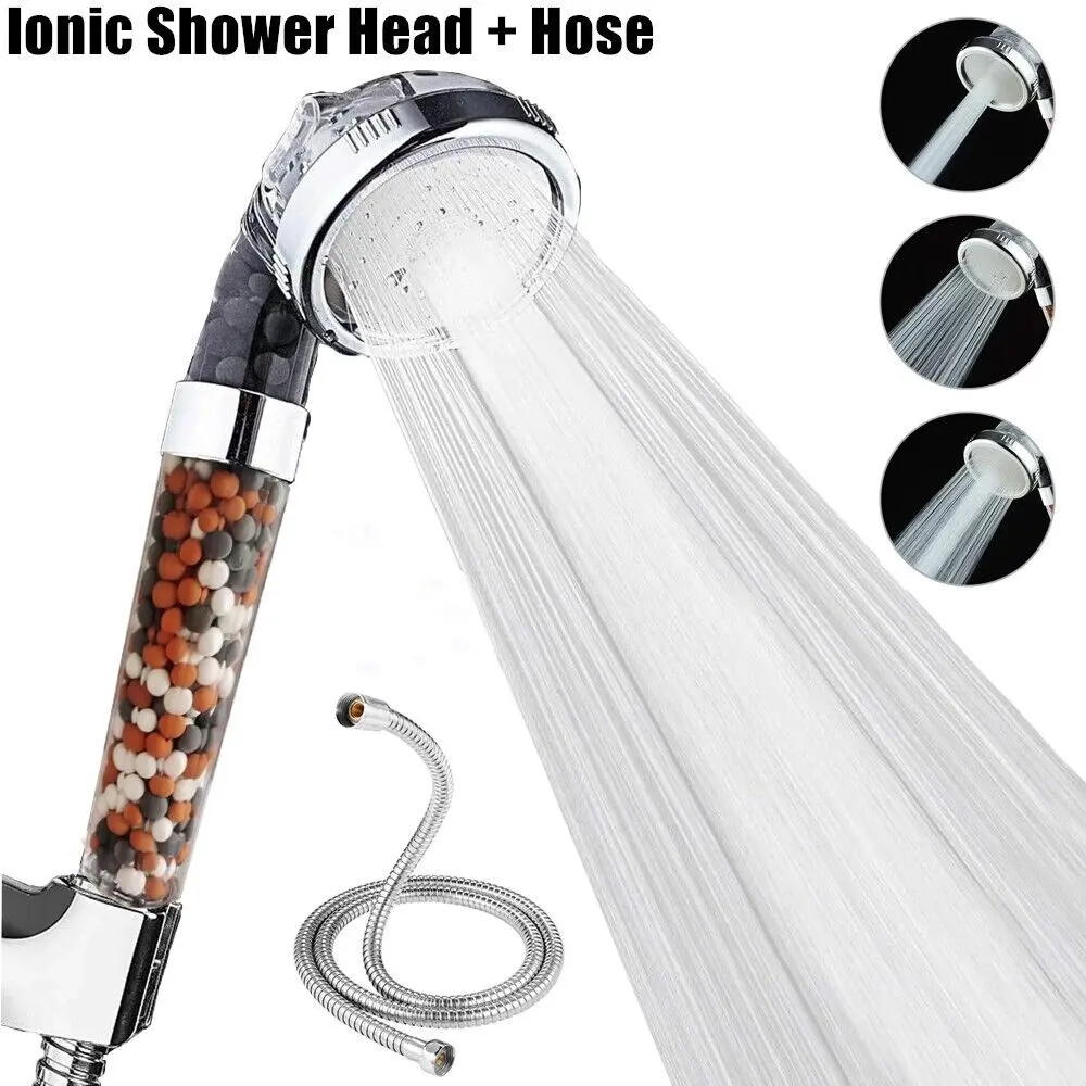 Shower Head High Pressure 3 Settings Spray Handheld Shower heads with hose 6 Ft - Clear