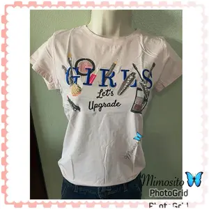 Vinizbena Fashion Embroidered  Pink T-Shirt Top Crewneck Shortsleeve