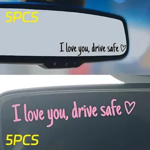 【10PCS】 I love you drive safe Car Rearview Mirror Sticker, Vinyl Decal, Cute & Girly Car Accessories, Car Decor & Decoration, Fun Car Stuff, Truck Stuff, Universal Vehicle Accessory, Mother's Day Gift