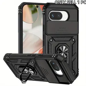 Shockproof Metal Phone Case Google Pixel 6 6A 6Pro 7 7A 7Pro 8 8A 8Pro 9 9A 9Pro 10 10PRO XL Shockproof Double Layer Metal Bracket Phone Case with Sliding Camera Cover Custom Fit Protective Durable Casing