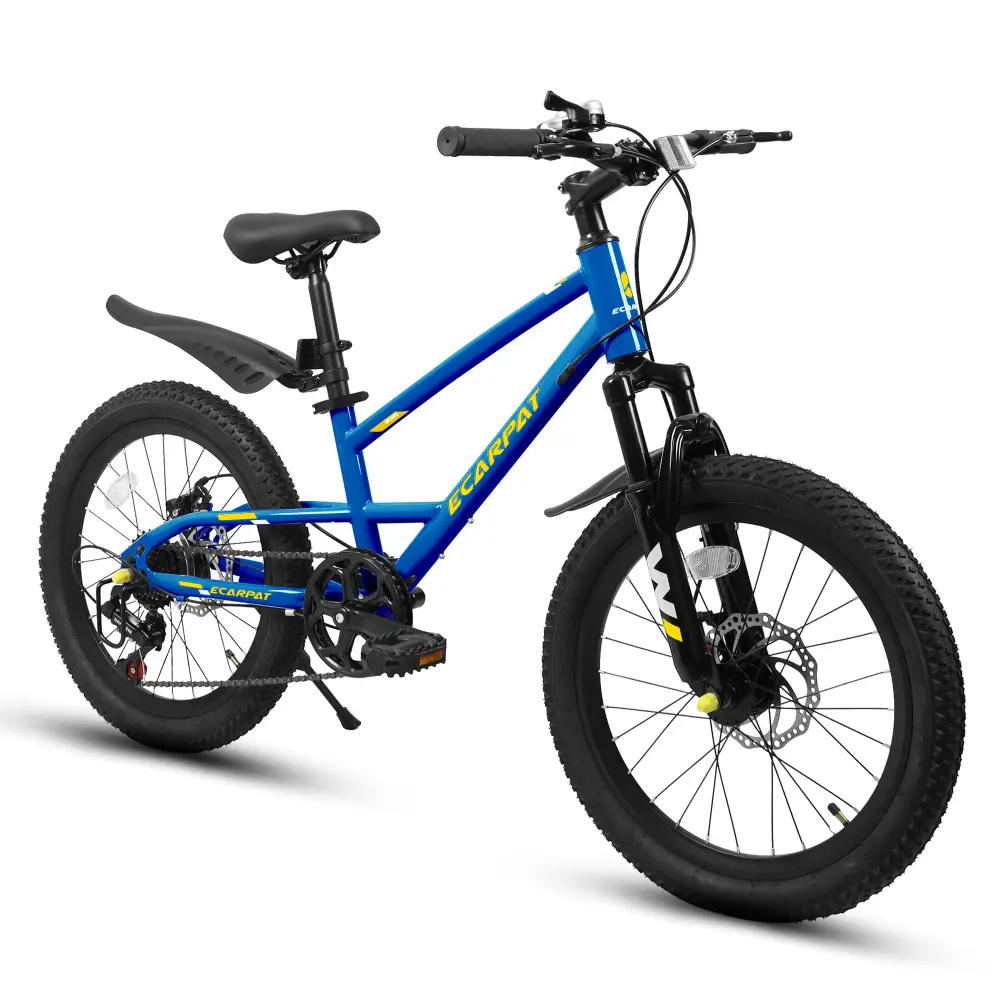 A20184 20 inch Mountain Kids Bike for Boys & Girls, Ages 6-12, 7-Speed with Front Suspension