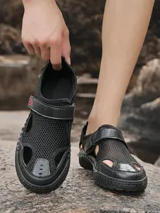 Men's Spring Summer Beach Shoes, Hiking Shoes, Mesh Design, Fashion Sandals, Hole Shoes, Casual Summer Walking Shoes
