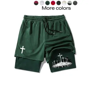3:16 THE CROSS Summer Performance Shorts, Double-Layer Beach Fitness Training Pants, Ideal Gym Shorts, Comfortable and Flexible.netshort.  sara saffari shorts ddg, Athleisure Street Shorts, Activewear Shorts