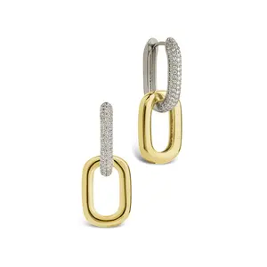 Kaiya Two-Tone Pavé Link Earrings