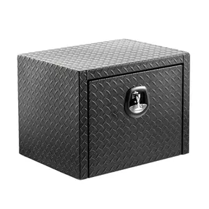 DONEXT 24/30/36/48 Inch Aluminum Underbody Tool Box Heavy Duty Waterproof Storage Organizer Chest with Lock Keys Matte Black Finish for Pickup Truck ATV RV