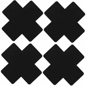 2 Pairs Black Cross Shape Nipple Covers Disposable Breast Covers Self-adhesive Sexy Nurse Pasties Stickers
