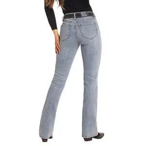 Rock & Roll Ladies Light Wash Diamond Studded Jeans BW4HD05322