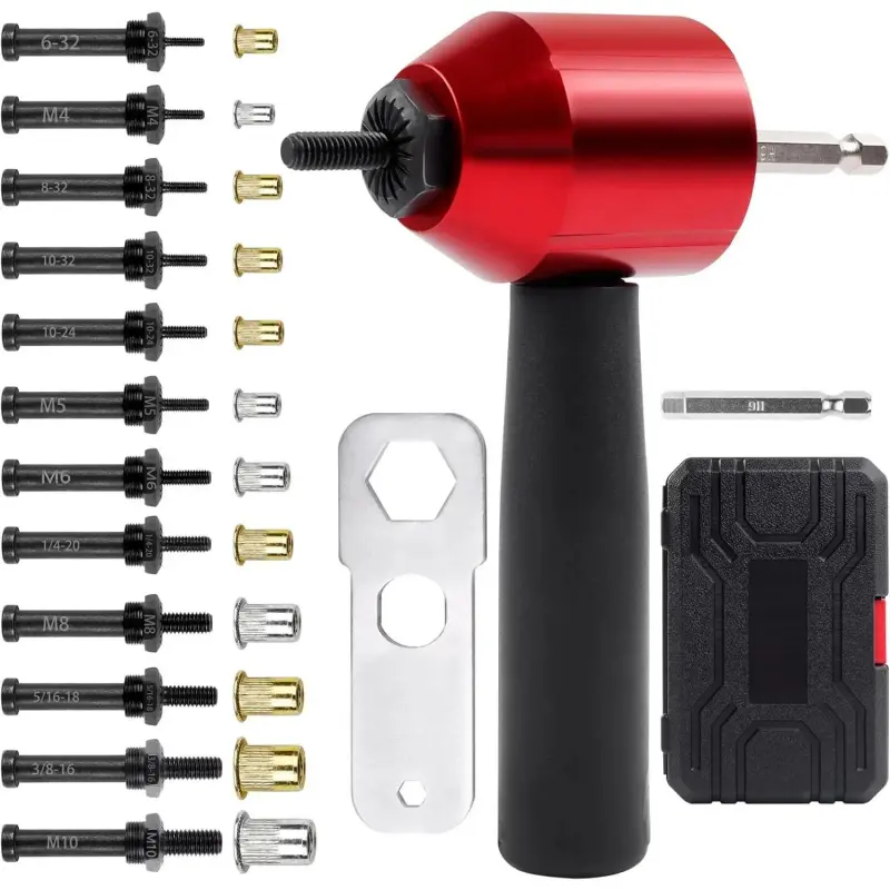 Rivet Nut Tool Adapter for Cordless Drill Electric- Newly Labor-Saving Rivet  Kit Professional Rivet Nut Tool kit with Carrying Case (Rivet Nut Tool-30-R1)