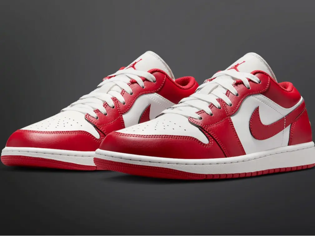 Nike Air Jordan 1 Low Top Varsity Red White 553558-166 Men's Fashion Shoes NEW
