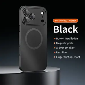 Magnetic Metal Aluminum Frame Shockproof Phone Case for Apple iPhone 17/16/15/14/13/12/11 Pro Max Plus, Ultra-Thin Magsafe Wireless Charging Cover