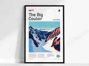 Big Couloir Poster | Big Sky Montana Ski Run Lone Peak Print