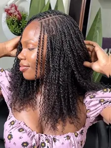 50G Afro Kinky Virgin Human Hair Bulk Unprocessed For Dreadlocks Restoration Mini Twist Braids Tangle Free Breathable Daily Use