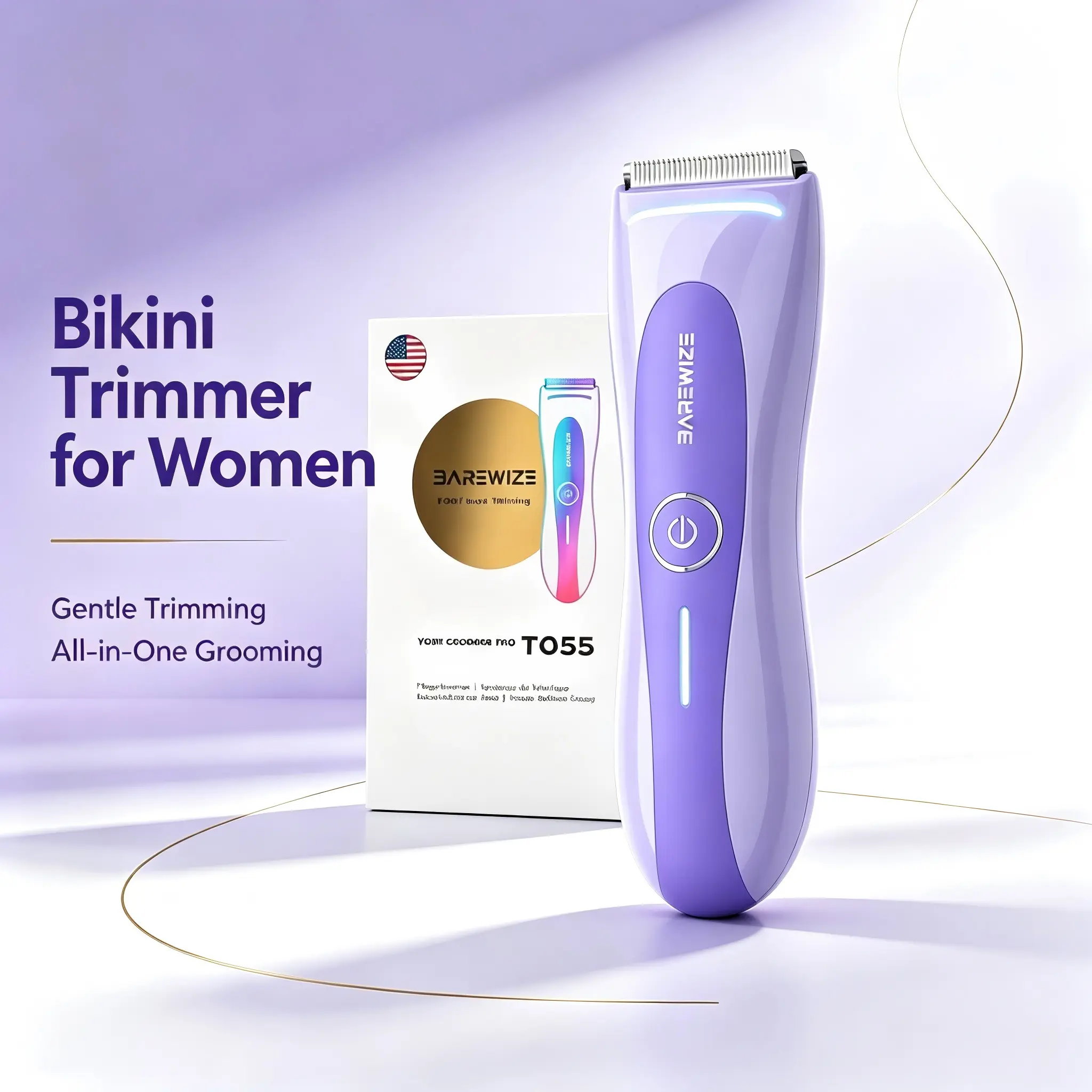 BAREWIZE Women's Hair Removal Trimmer - Intimate Pubic, Wireless, IPX7 Waterproof, USB-C Rechargeable, LED Light, Replaceable Ceramic Blade, Beauty Products, Electric Body Shaver, TikTokShopHolidayHaul