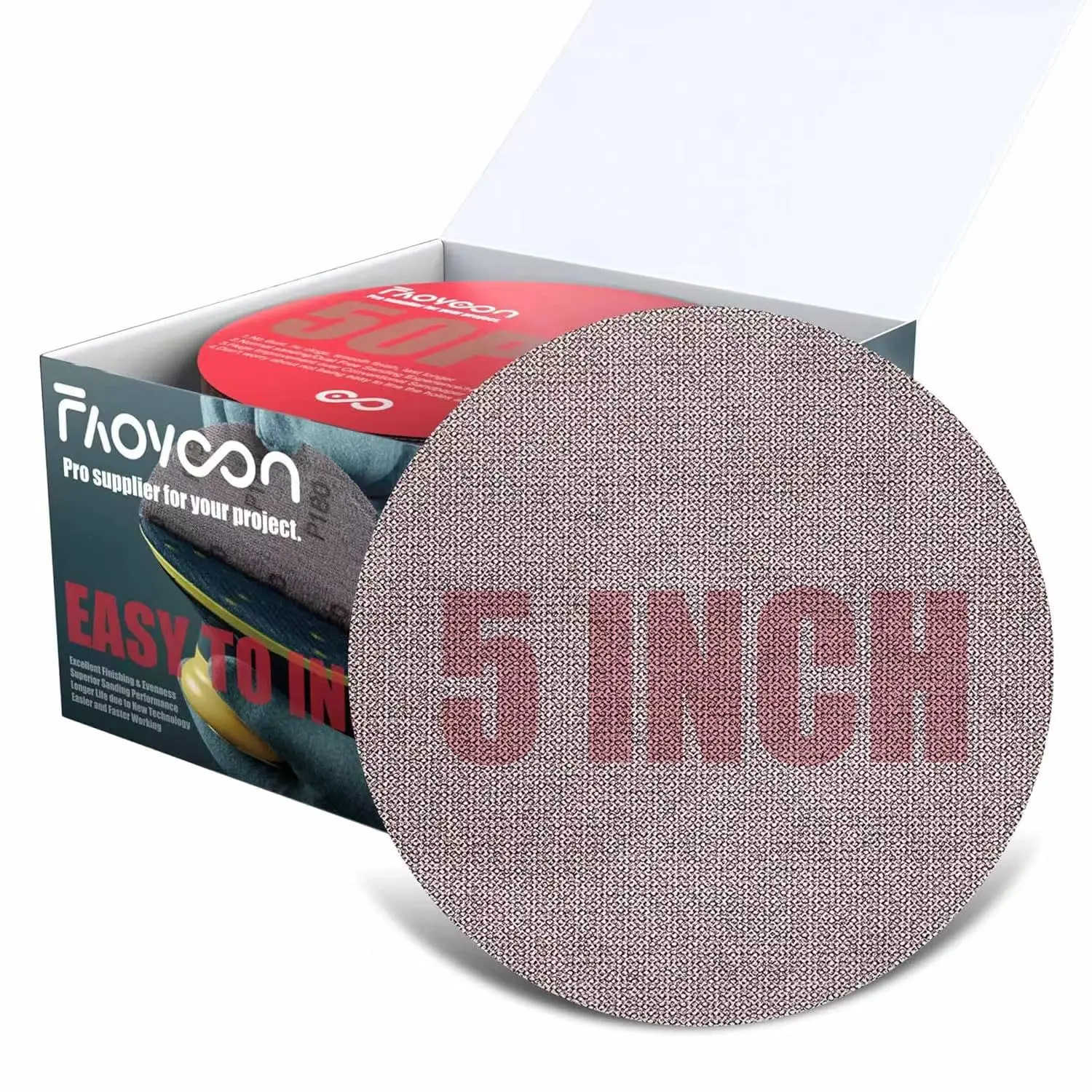 5 Inch Sanding Mesh |  Mesh Hook and Loop Sanding Discs | Dust Free Net Sandpaper | 50 Pack Assortment 80 | 100 | 120 | 220 | 320 Grit | Wet and Dry Sanding Screen | Anti-clog/Last