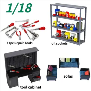 1/18 Diorama Tool Table Model Set Garage Workshop Repair Props Scene Accessory