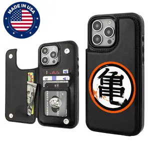Dragon Ball Son Goku's master Turtle MasterAesthetic Design Pattern Casing For iphone 16 15 14 13 12 Plus Pro Max Flaunt Mobile Phone Case TPU pu Leather Card Holder Drop Protection Shockproof Protector Vintage unique Fashion Trend Anti-scratch Stylish
