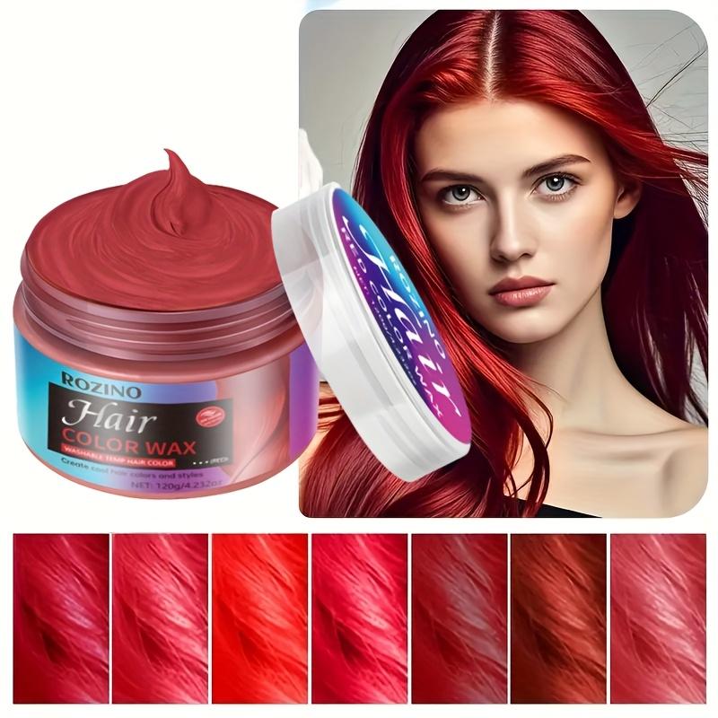 ROZINO Red Hair Dye Styling Wax for Hair Dyeing Styling & Shaping Haircare Product for Creative Hair Effects