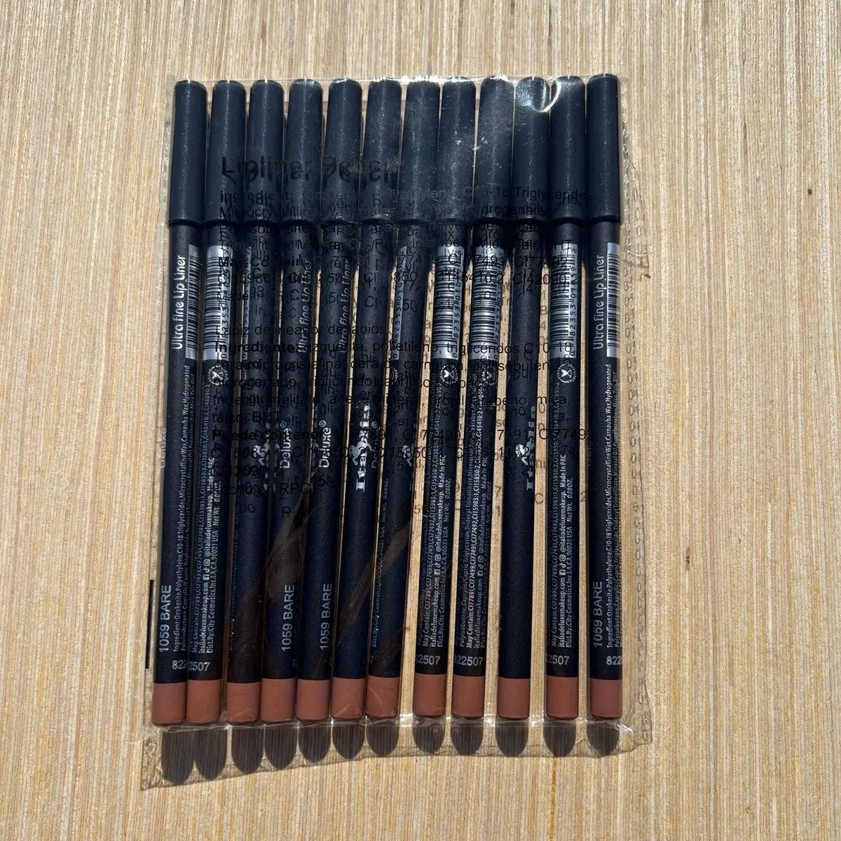 PACK of 12pc Italia Deluxe Ultra Fine Lip Liners - BARE
